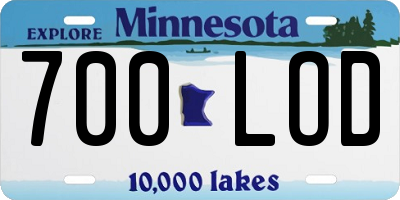 MN license plate 700LOD