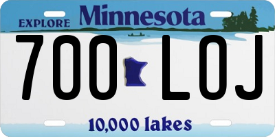 MN license plate 700LOJ