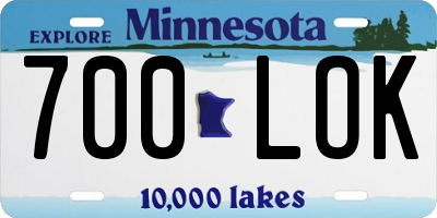 MN license plate 700LOK