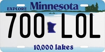 MN license plate 700LOL