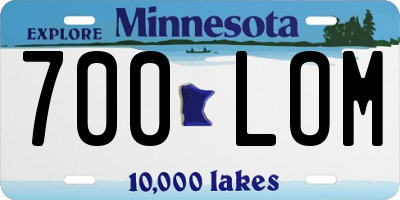 MN license plate 700LOM
