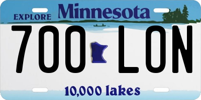 MN license plate 700LON