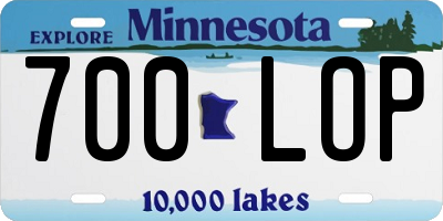 MN license plate 700LOP