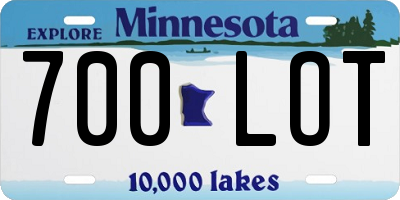 MN license plate 700LOT
