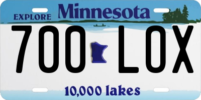 MN license plate 700LOX