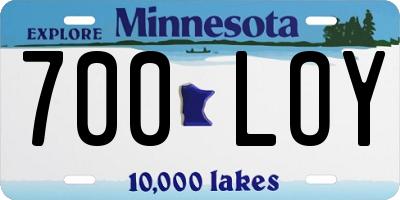 MN license plate 700LOY