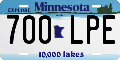 MN license plate 700LPE