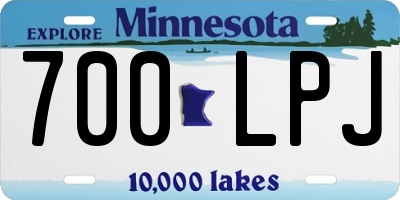 MN license plate 700LPJ