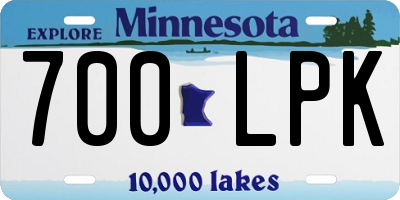 MN license plate 700LPK