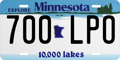 MN license plate 700LPO