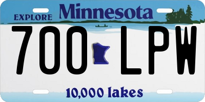 MN license plate 700LPW