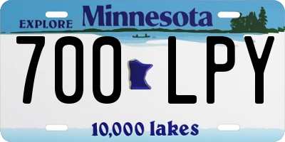 MN license plate 700LPY