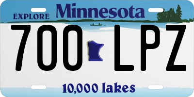 MN license plate 700LPZ