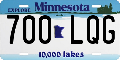 MN license plate 700LQG