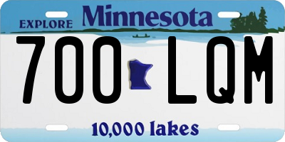 MN license plate 700LQM