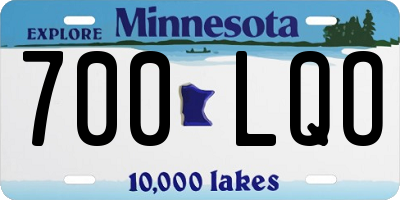 MN license plate 700LQO