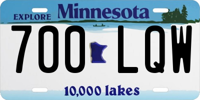 MN license plate 700LQW