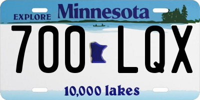 MN license plate 700LQX