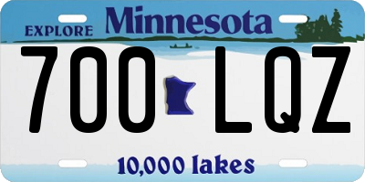 MN license plate 700LQZ