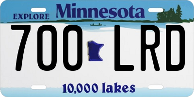MN license plate 700LRD