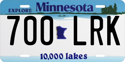 MN license plate 700LRK