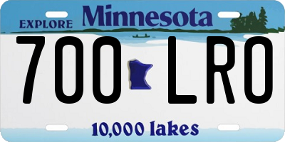 MN license plate 700LRO