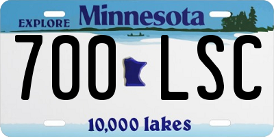 MN license plate 700LSC