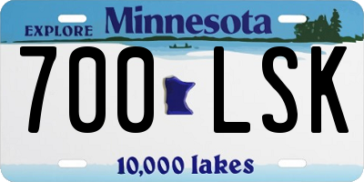 MN license plate 700LSK
