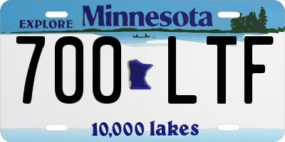 MN license plate 700LTF