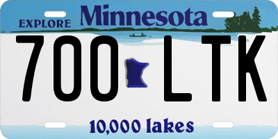 MN license plate 700LTK