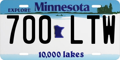 MN license plate 700LTW
