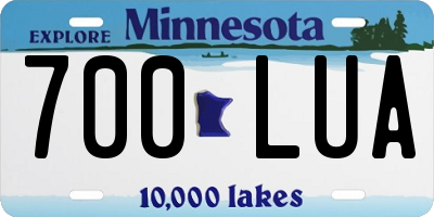 MN license plate 700LUA