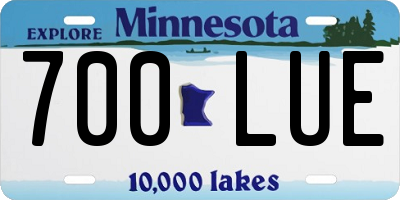 MN license plate 700LUE