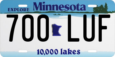 MN license plate 700LUF