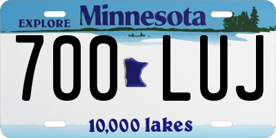 MN license plate 700LUJ