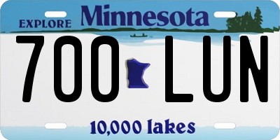 MN license plate 700LUN