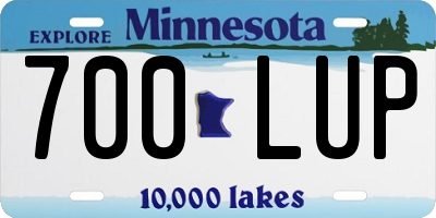 MN license plate 700LUP