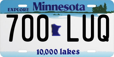 MN license plate 700LUQ