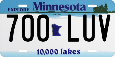 MN license plate 700LUV