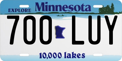 MN license plate 700LUY