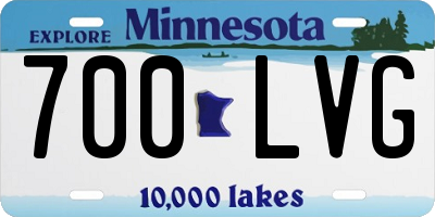 MN license plate 700LVG
