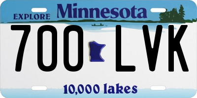 MN license plate 700LVK