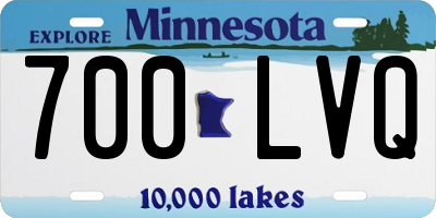 MN license plate 700LVQ