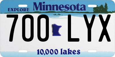 MN license plate 700LYX