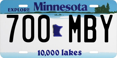 MN license plate 700MBY