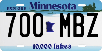 MN license plate 700MBZ