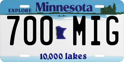 MN license plate 700MIG