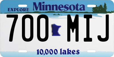 MN license plate 700MIJ