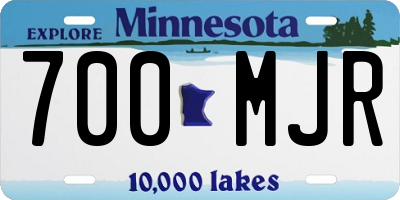 MN license plate 700MJR