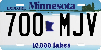 MN license plate 700MJV